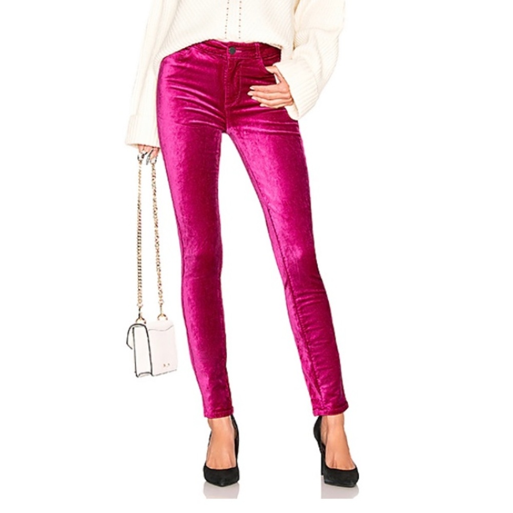 Paige Hoxton High Rise Ultra Skinny Velvet Pant